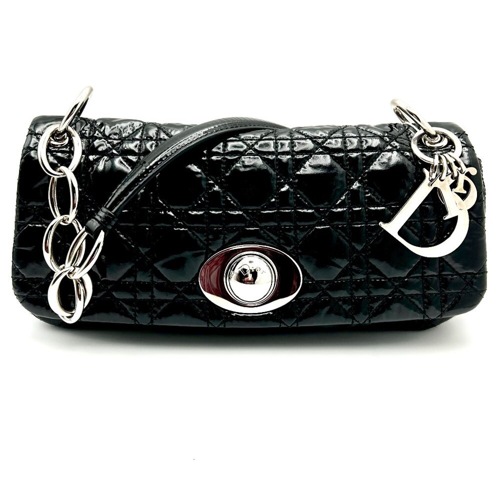 Christian Dior Cannage Rendezvous Bag with Chain Link Strap & DIOR Charms